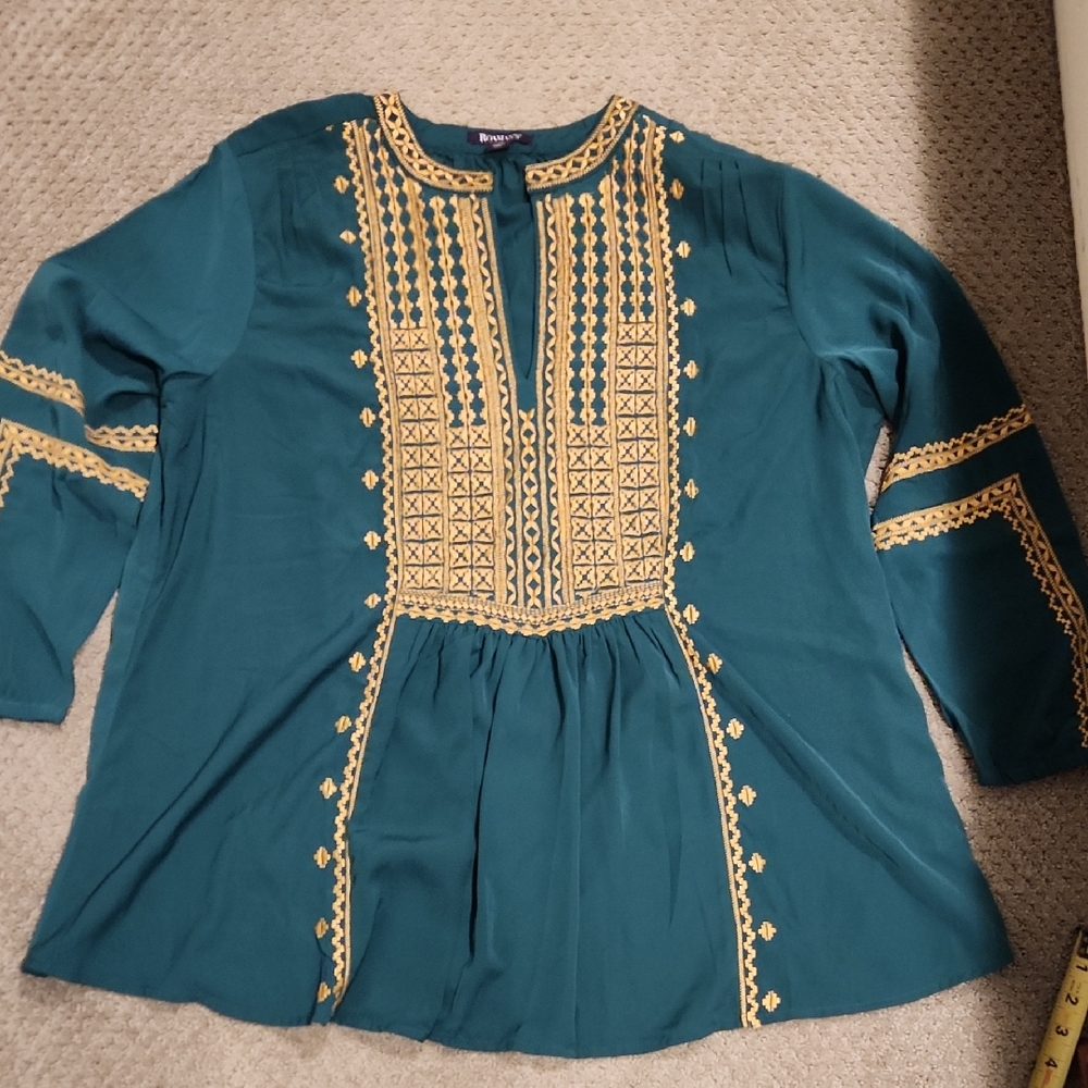 NEW Roaman's Women's Plus Size Embroidered Boho Tunic SZ 22W